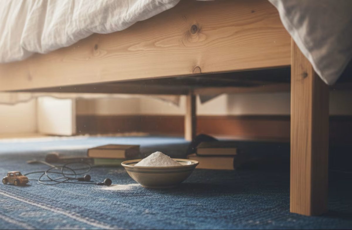 Bakpulver bör användas under sängen.
