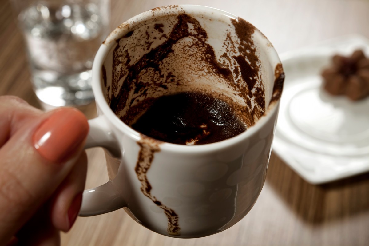 Kaffesump i ett glas.
