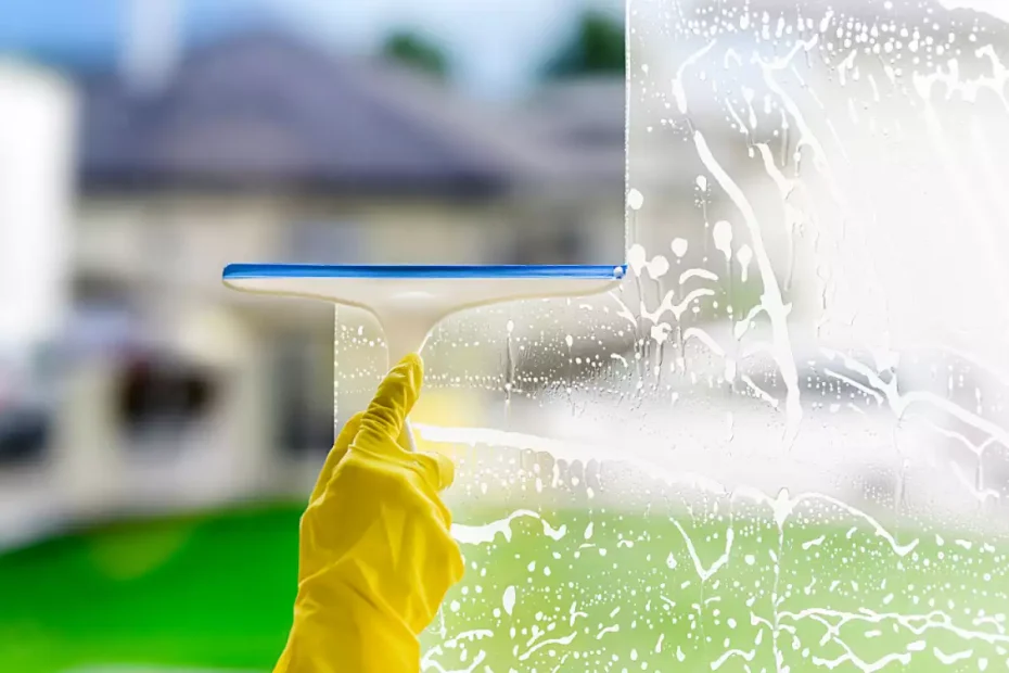 Tack vare dropparna av rengöringsmedel är fönstren nu rena.