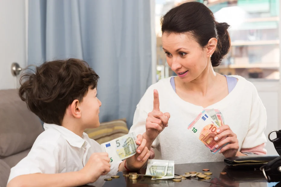 Föräldern gav barn pengar.