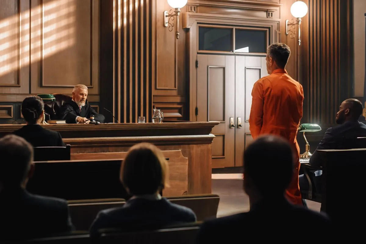 Rättegången mot en man.