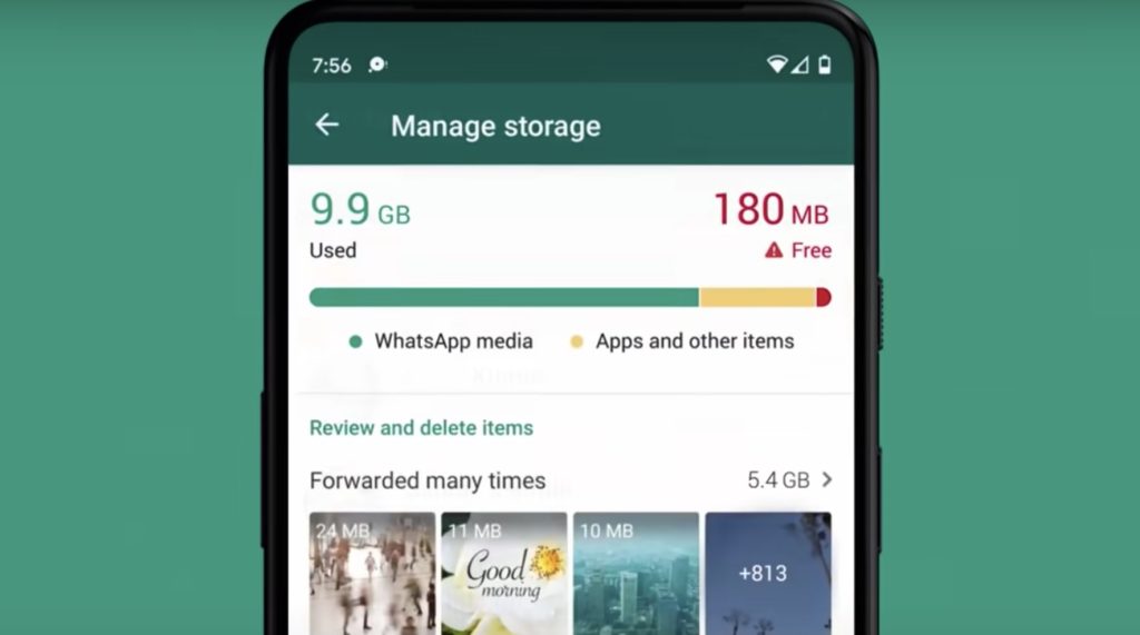 Rensa bort skräp i WhatsApp.