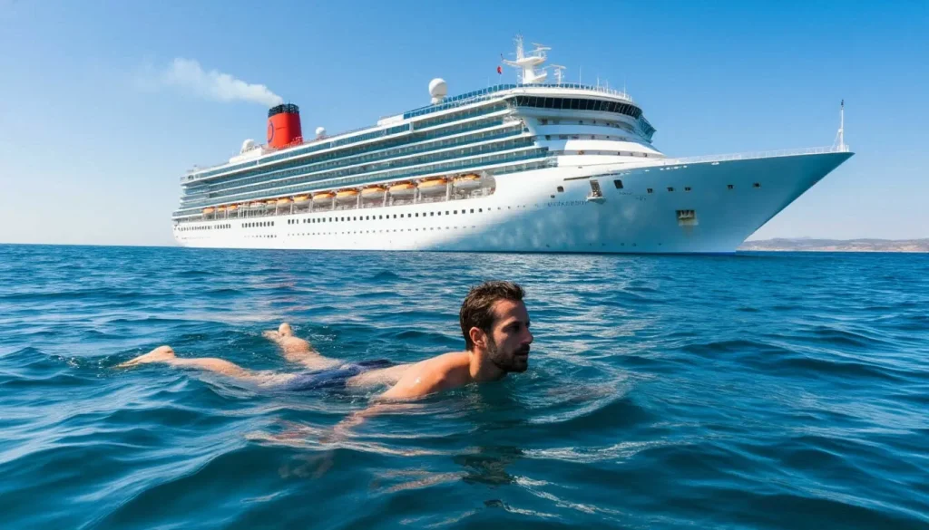 En kryssnings passagerare hoppade överbord.