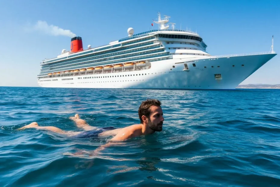 En kryssnings passagerare hoppade överbord.