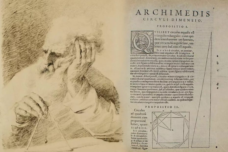 bok av Arkimedes, den stora vetenskapsmannen från antiken.