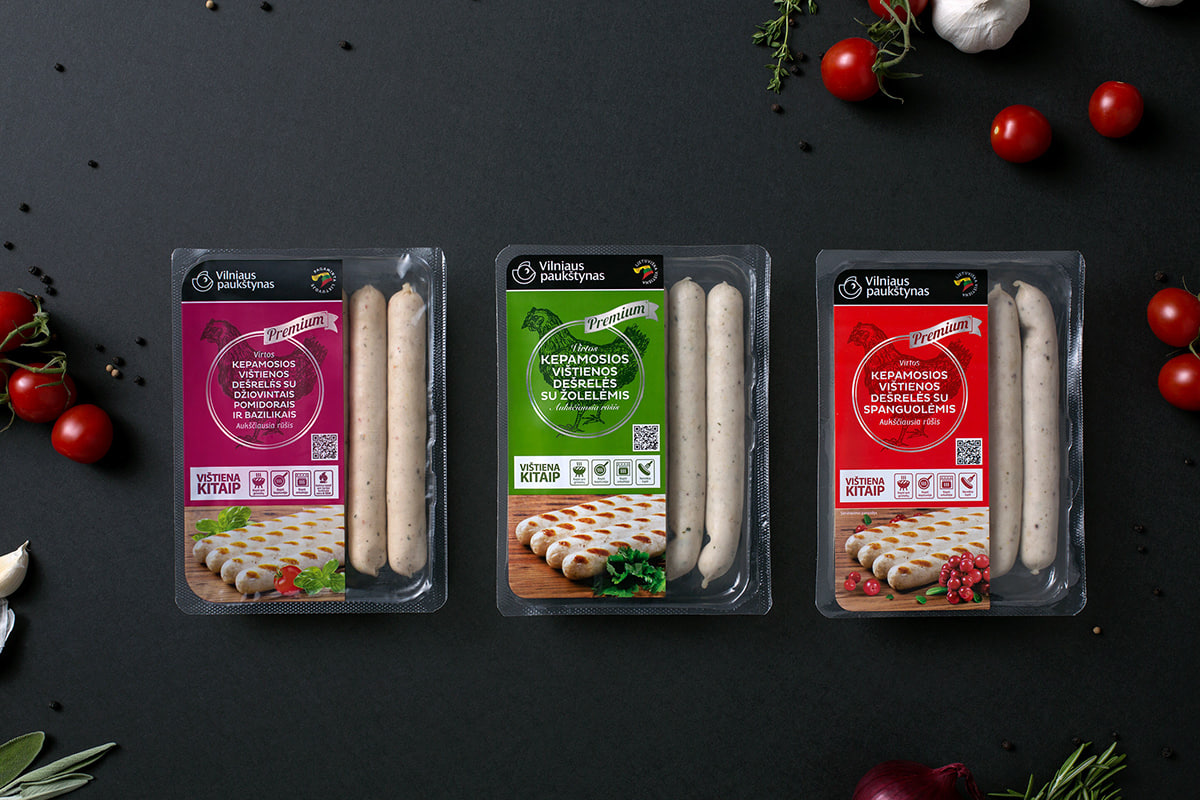 Förpackade korvprodukter.